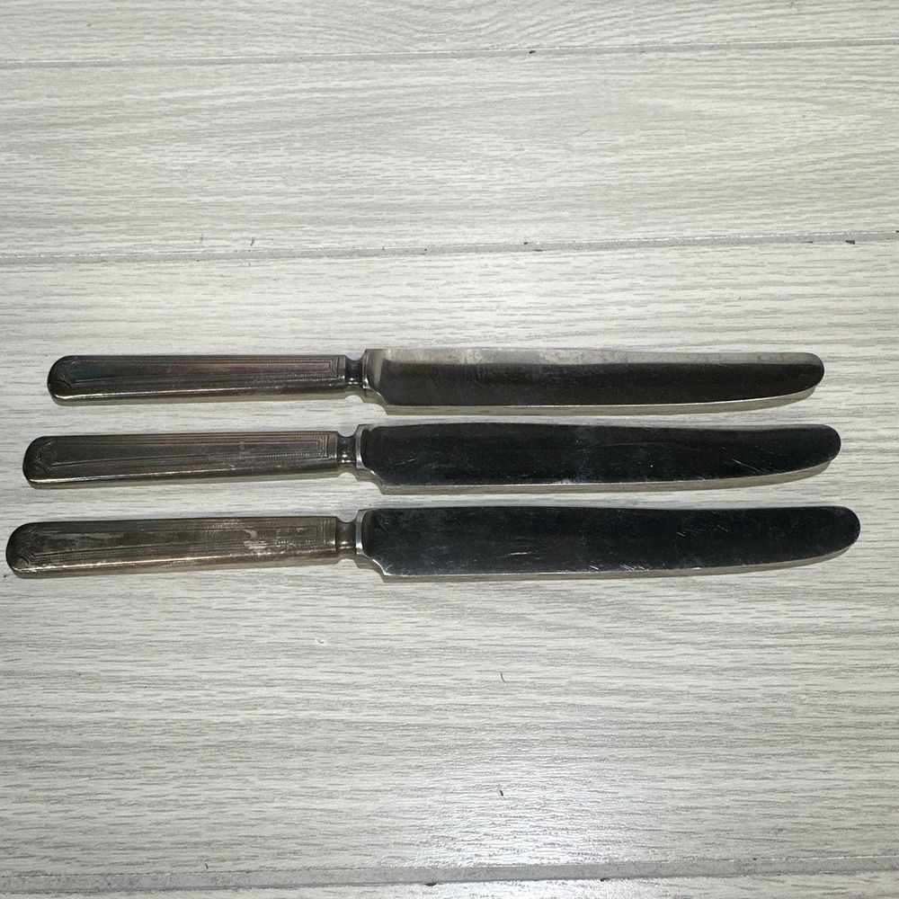 Penco Stainless Flatware (Set Of 3) Knives Vintage Heavyweight